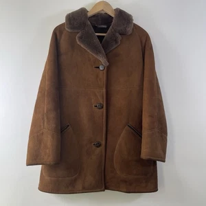 Chilkwell Glastonbury Coat Jacket Sheepskin Brown Sz 16 Vintage Richard Draper - Picture 1 of 22