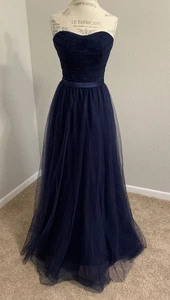 Mori Lee Brautjungfer, formell, Ballkleid, Größe 8, Farbe dunkelblau - Bild 1 von 18