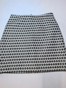 Ann Taylor Größe 10 A-Linie Rock rostweiß geometrisches Muster gefüttert Karriere bis Freizeit - Bild 1 von 9