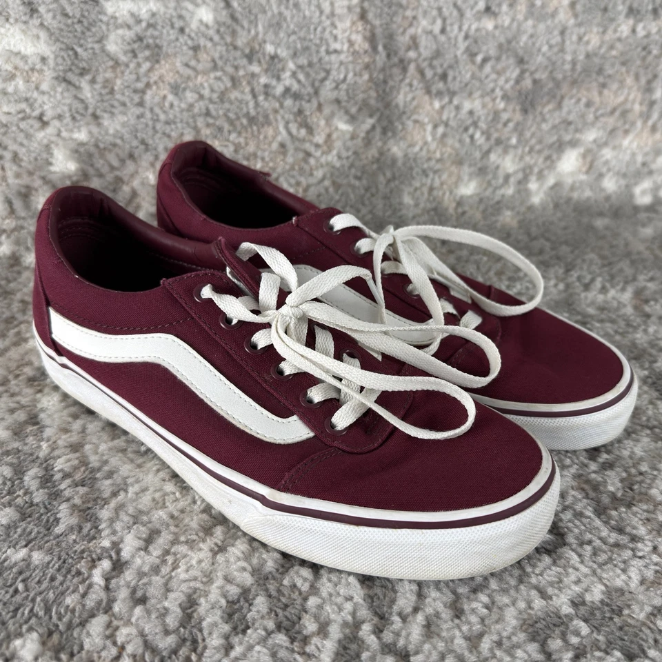 Vans Sz 9 Low Top Canvas Burgundy Lace Up Shoes Skateboarding Casual Flat 500714 - Image 1 of 4