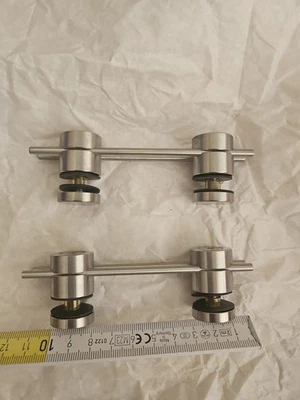 DUETEC Glasverbinder gerade 180° Geländer Edelstahl V2A Geländer Treppen Balkon - Image 1 of 4