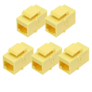 5 Pack RJ45 Ethernet Coupler, Cat6 Coupler for Cat6/Cat5e/Cat5,Yellow - Afbeelding 1 van 6