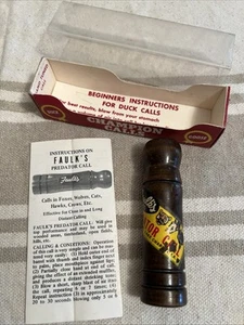 VINTAGE Faulk's Predator Call P-60 Wood, Duck, Goose, In Original Box - Picture 1 of 10