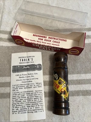 VINTAGE Faulk's Predator Call P-60 Wood, Duck, Goose, In Original Box - Image 1 of 4