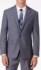 425$ RYAN SEACREST men GRAY WOOL plaid SUIT JACKET BLAZER SPORT COAT 38 L - Picture 1 of 20