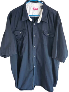 Men's Wrangler Premium Quality Black Short Sleeve Button Down Shirt Size 3XT - Picture 1 of 3