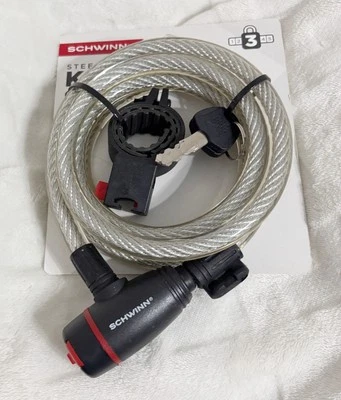 Schwinn, Bike Bicycle Steel Cable Keylock, Security Level 3, 6' x 12mm - Image 1 of 2