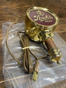 VINTAGE STROH'S BEER ILLUMINATED WALL SIGN SCONCE LAMP CORD W/ SWITCH  (NEW/OLD) - Picture 1 of 10
