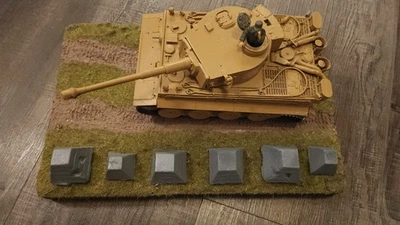 6x Panzerhügel der Wehrmacht Modellbau 1/35  Westwall Drachenzähne WW2 bemalt - Bild 1 von 4