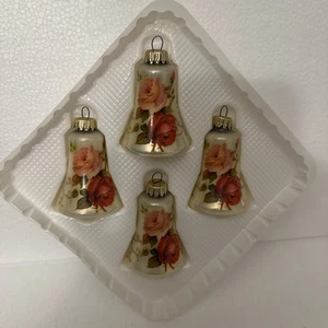 Vintage Weihnachten von Krebs handverziert Rosen Ornament Glockenform - Bild 1 von 3