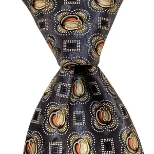 ERMENEGILDO ZEGNA ***** Seide XL Krawatte ITALIEN Luxus geometrisch grau/mehrfarbig gebraucht, in einwandfreiem Zustand - Bild 1 von 3