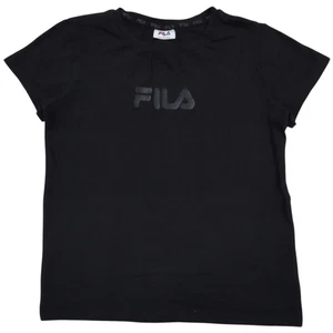 Fila Womens T-Shirt Size 8 Black Short Sleeve Round Neck Cotton - Picture 1 of 8