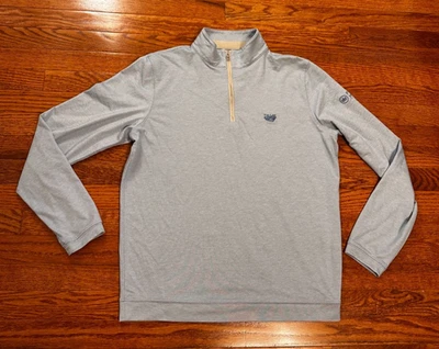 Peter Millar Crown Crafted 1/4 Zip Golf Pullover Shirt Mens Medium The Lake Logo - Image 1 of 4