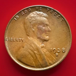 1938-S BN AU Lincoln  Wheat Cent “Best Value on eBay" FAST SHIPPING 731 - Picture 1 of 8
