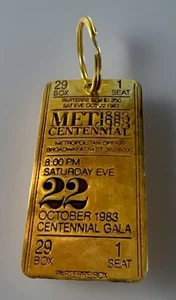 The Met 1983 Centennial Key Chain Fob Metropolitan Opera Brass Ticket vtg NYC - Picture 1 of 2