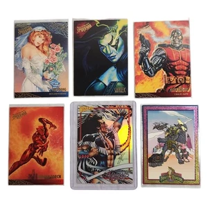Lote de 6 tarjetas coleccionables Fleer Ultra Spiderman, Wizard, Power Rangers casi nuevas años 90 - Imagen 1 de 8