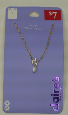 Collar Colgante Claire's Oro Perla Palanca 16" (G131424-1 LOC.H) Foto 1 de 4