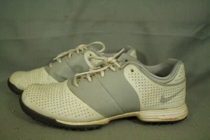 Nike lunarlon scarpe da golf donna 7 1/2 grigio bianco pelle tacchetta morbida usate. - Foto 1 di 6