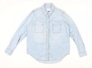 Camisa abotonada Universal Thread para mujer azul M de algodón - Imagen 1 de 12