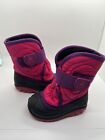 Kamik Snowbug Toddler Winter Snow Boots Pink Blue Girls Size 5 Faux Fur Lined 