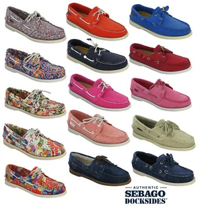 Sebago Docksides Mujer Casual Moda Bajo Planos sin Cordones Zapatos Mocasines - Imagen 1 de 46