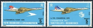 New Hebrides Br 204, FR 223, MNH. Mi 421-422. Concorde, commercial flight 1976. - Picture 1 of 1