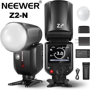NEEWER Z2-N Z2N 2.4G TTL Round Head Flash Speedlite with Dome Diffuser for Nikon - Picture 1 of 9