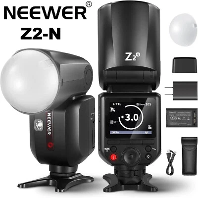 NEEWER Z2-N Z2N 2.4G TTL Round Head Flash Speedlite with Dome Diffuser for Nikon - Image 1 of 4