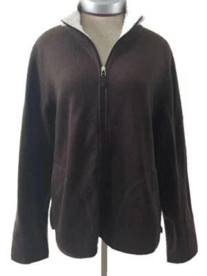 Kim Rogers Chaqueta Polar Talla L Grande Cremallera Completa Marrón Suave Foto 1 de 4