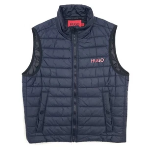 Hugo Boss Gilet Small Men Navy Bodywarmer Puffer Vest Padded Quilted Bentino VGC - Picture 1 of 15