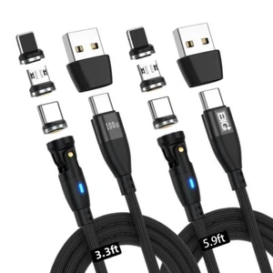 BIG+ 100W USB C to USB C Magnetic Charging Cable with 540° Swivel Head [2 Pac... - Zdjęcie 1 z 9