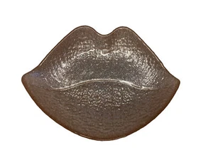 Glass Lips Ceramic Trinket Tray Pink Glitter Collectible Kiss Valentine’s Day - Picture 1 of 7