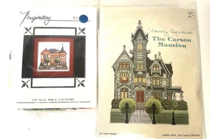 Pair of Victorian Cross Stitch Patterns - Carson Mansion & Imaginating Mansion - Picture 1 of 1