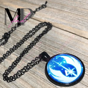 Star Wars Cabochon Pendant Necklace Jedi Order Silver Black Bronze AURORASKY - Picture 1 of 7