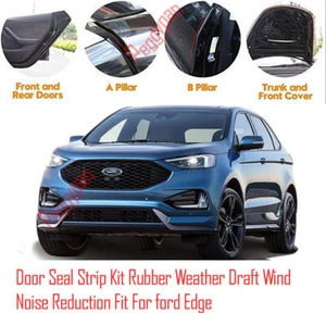 Door Seal Strip Kit Rubber Weather Draft Wind Noise Reduction For Ford Edge - Picture 1 of 12