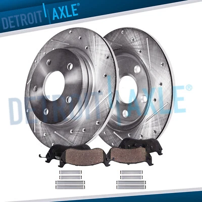 REAR Drilled Rotors and Ceramic Brake Pads for 2003-2006 Jeep Liberty Wrangler - Image 1 of 4