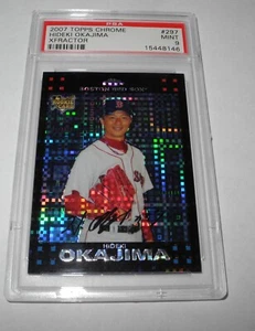 2007 Topps Chrome XFractor Baseball Card #297 Hideki Okajima Rookie PSA 9 MINT - Picture 1 of 2