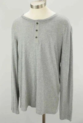 VINCE Mens Heather Gray Slub Cotton Long Sleeve Regular Fit Henley Shirt XL NWT - Image 1 of 4