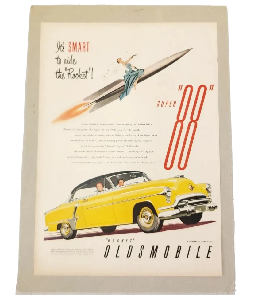1951 Oldsmobile Super 88 Holiday Coupe GM Automobile Car Vintage 1950s Print Ad - Image 1 of 4