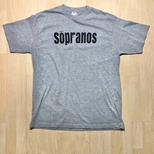 Vtg HBO The Sopranos Shirt L Gray TV Show Promo Tee Rare T-shirt Y2K EUC - Picture 1 of 11