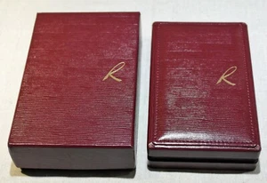 Recarlo vintage burgundy leather necklace box very good condition - Imagen 1 de 10