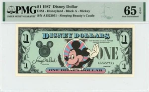1987 $1 Disney Dollar Mickey PMG 65 EPQ (DIS1) - Picture 1 of 2