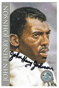 Autogrammiert JOHN HENRY JOHNSON Pittsburgh Steelers Ron Mix Hof Kunst Postkarte COA - Bild 1 von 1