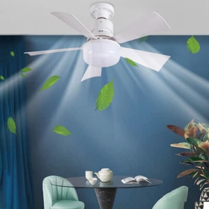 Modern Ceiling Fan with LED Light Remote Control (White with Remote A) - Picture 1 of 9