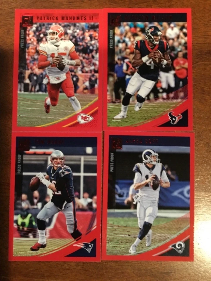 2018 DONRUSS YOU PICK RED PRESS PROOF WARNER WATSON MAHOMES GOFF BRADY RC'S - Image 1 of 1