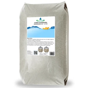 acquaverde SABBIA QUARZIFERA QUARZO per POMPA FILTRO PISCINA 0,8 - 1,2 mm 25 Kg - Foto 1 di 6