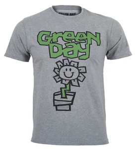 Green Day T Shirt Flower Pot Official Album Logo Punk Band Grey New S M L XL XXL - Picture 1 of 4