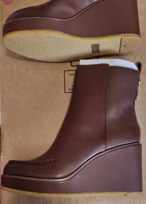 Botín Coach Brady de cuero nogal para mujer talla 10B 1A EE. UU. Foto 1 de 4