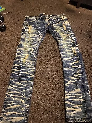 Jeans Evolution Design para hombre W38 L33 ajustados desgastados destruidos🔥🔥 Foto 1 de 4