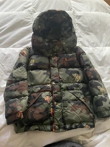 Polo Ralph Lauren Boys Youth Size 5 Green Camo Polo Bear Puffer Jacket - Picture 1 of 5